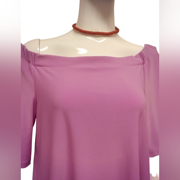 Melanie Lynne Off The Shoulder Purple Blouse Size Medium. - Picture 3 of 12